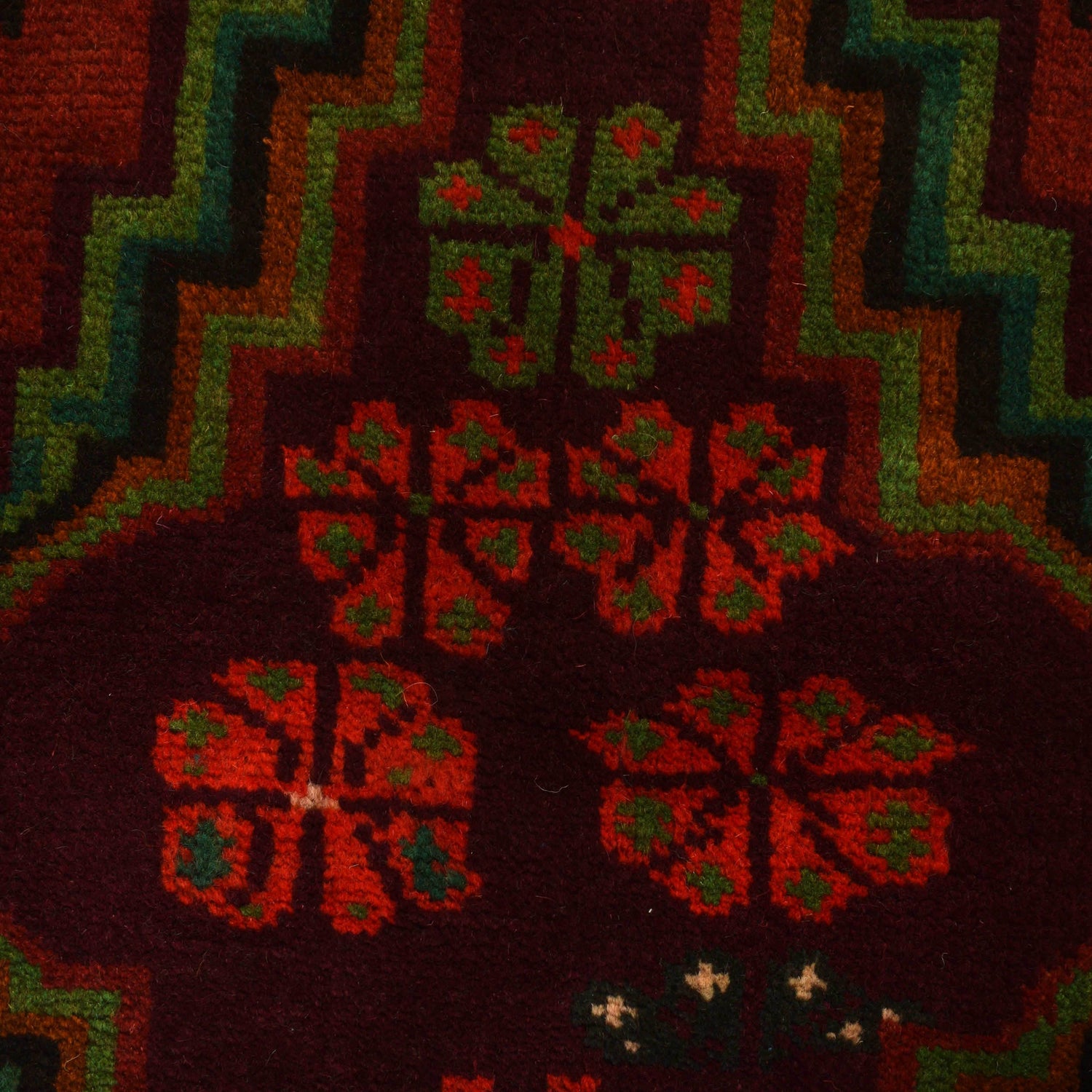 Maroon Baluchi Rug 4' 1" x 6' 4" (ft) - No. G27495