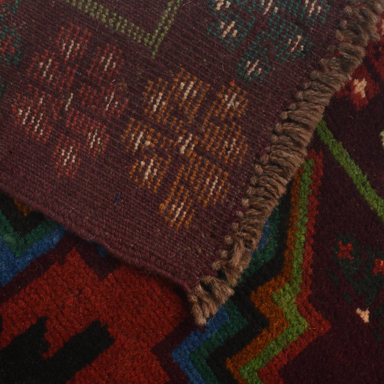 Maroon Baluchi Rug 4' 1" x 6' 4" (ft) - No. G27495