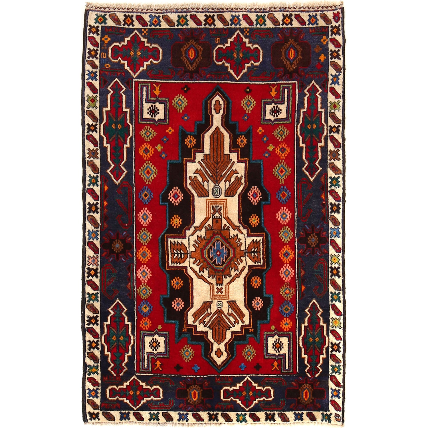 Handmade Baluchi Rug 3' 1" x 4' 11" (ft) - No. G28047