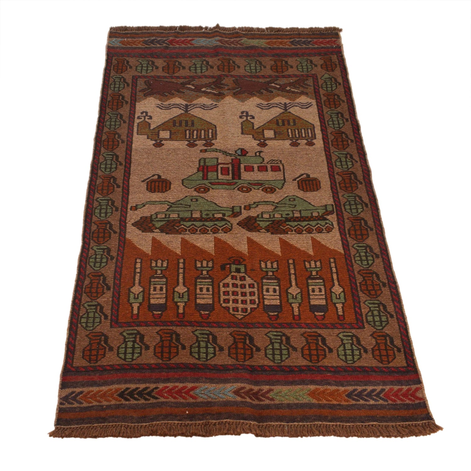 Hand Knotted War Rug 2' 7" x 4' 5" (ft) - No. G29035