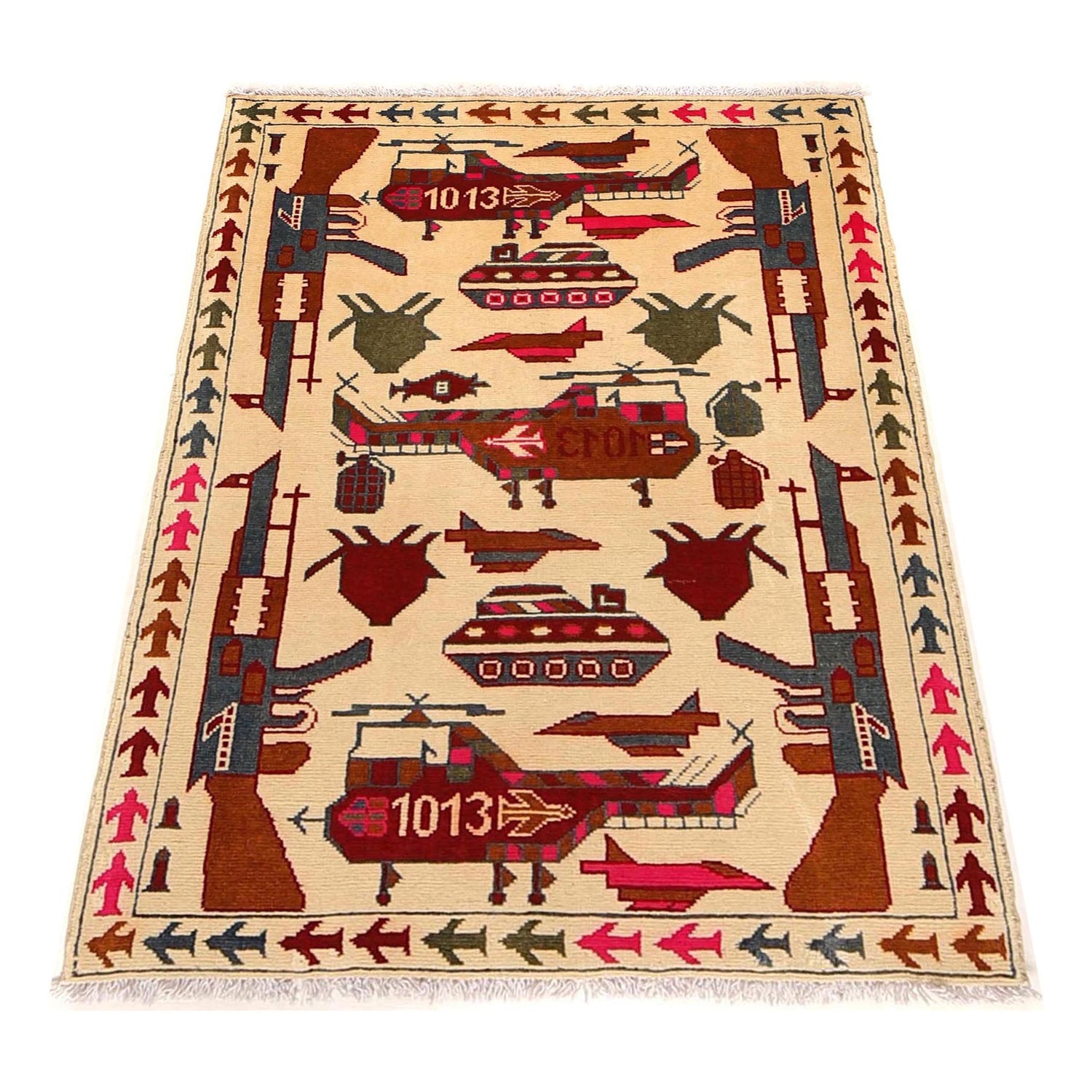 Ivory Color War Rug 2' 9" x 3' 11" (ft) - No. G29156