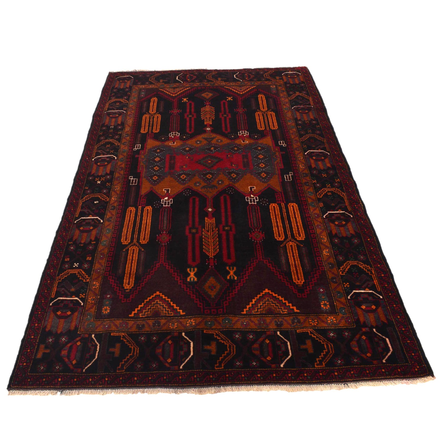 Baluch Medium Size Carpet 4' 3" x 7' 1" (ft) - No. G29254