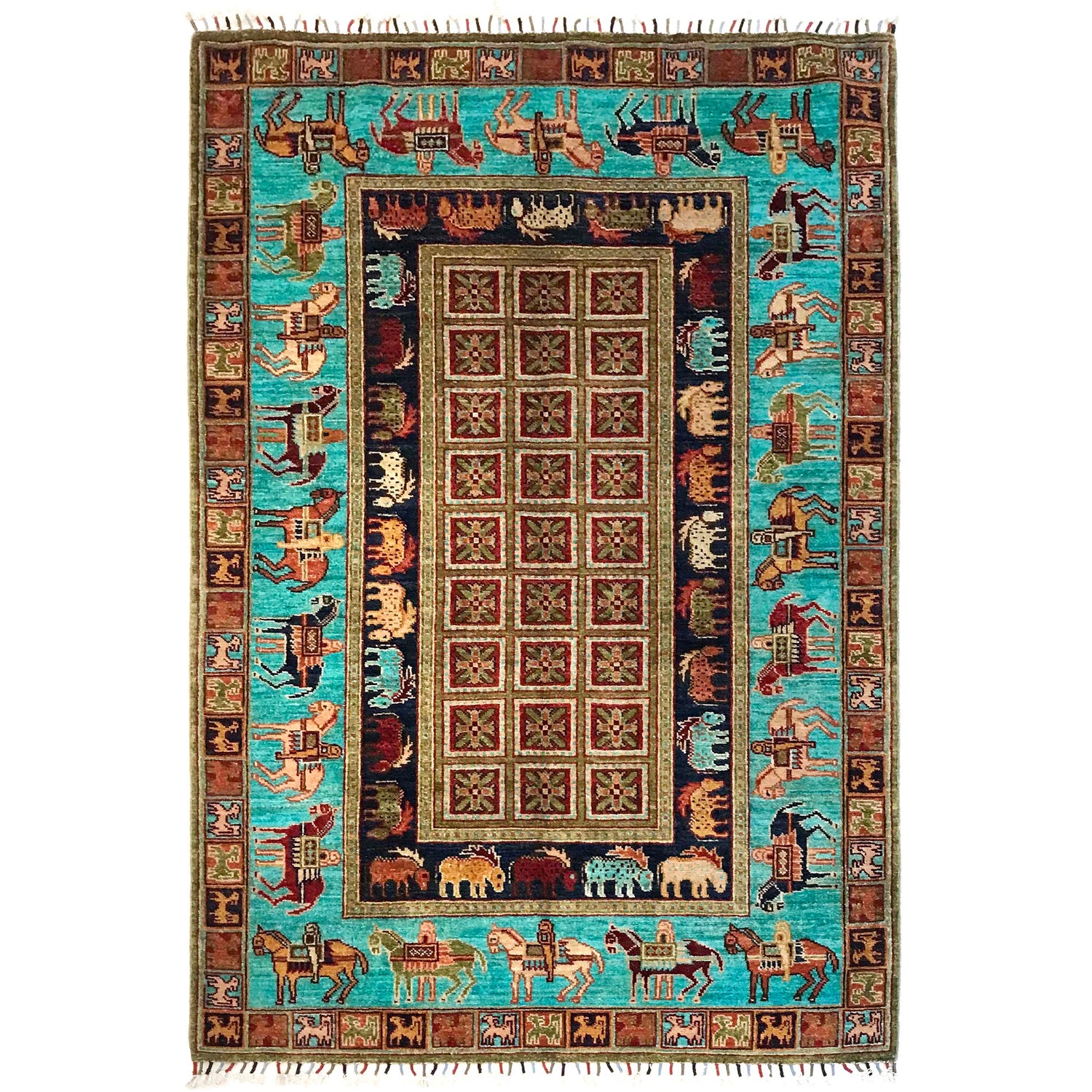 Oriental Shikargah Qaleen 4' 0" x 6' 0" (ft) - No. G31159
