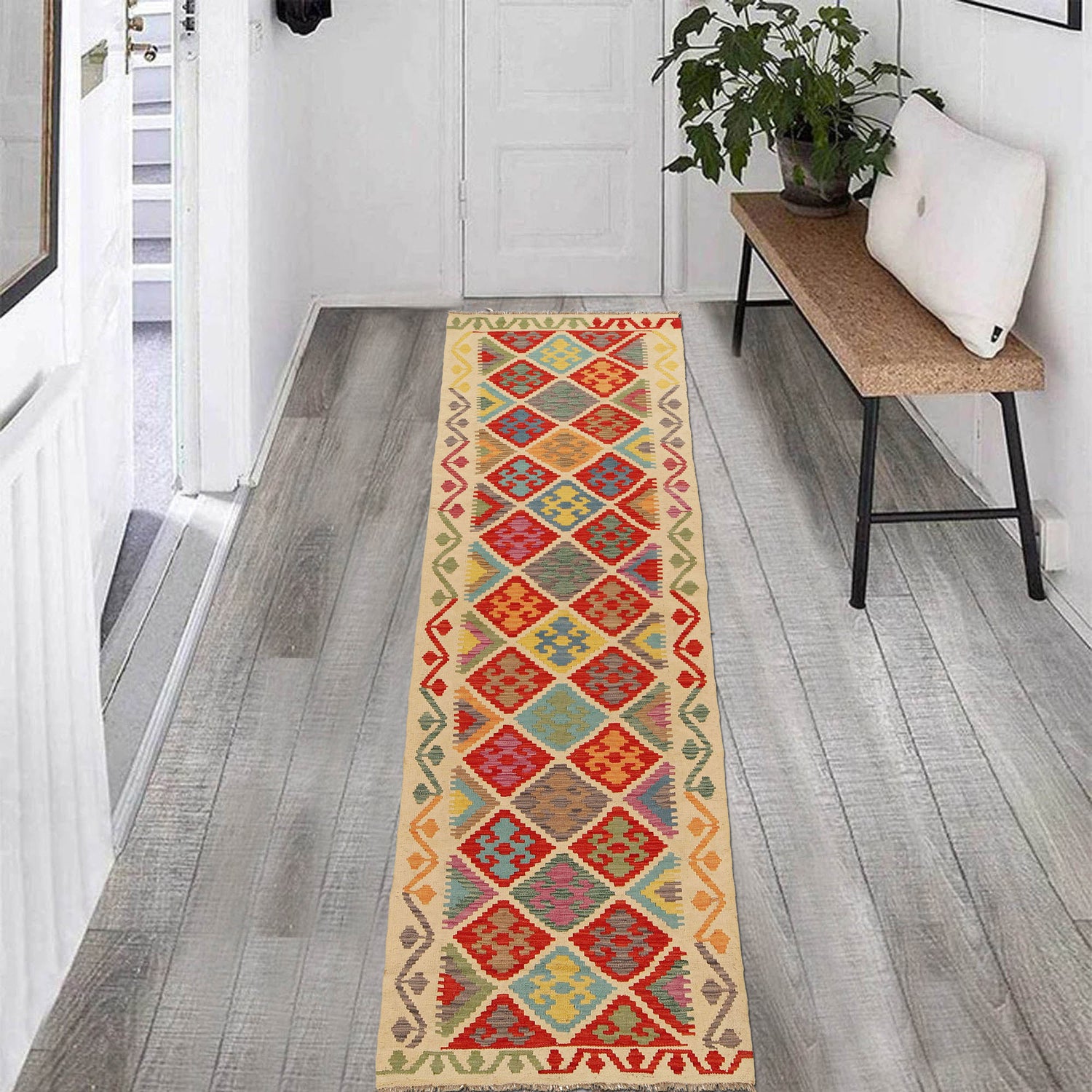 Vegetable Kilim Runner 2' 9" x 10' 5" (ft) - No. G31262