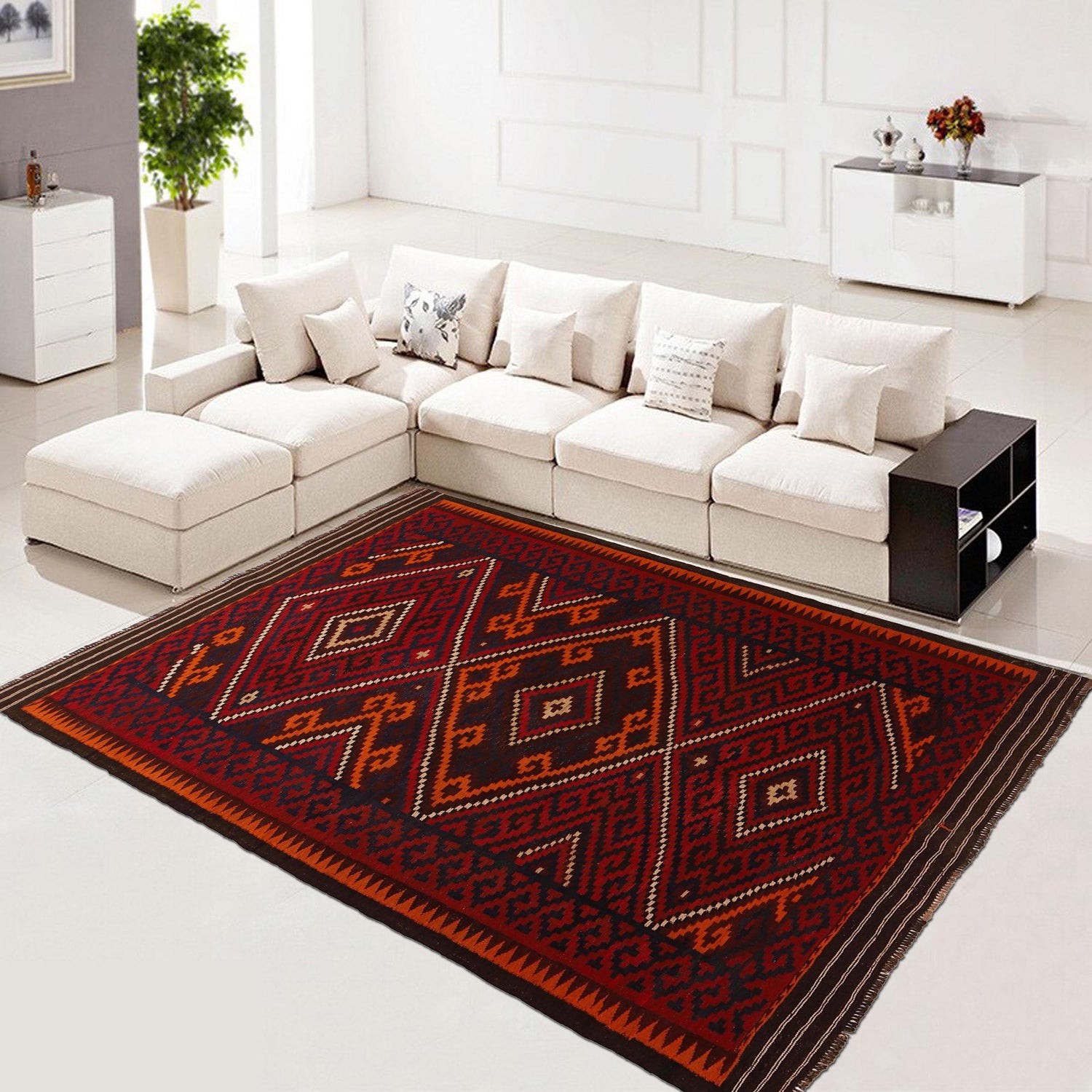 Handmade Multi Kilim 6' 0" x 9' 3" (ft) - No. G31300