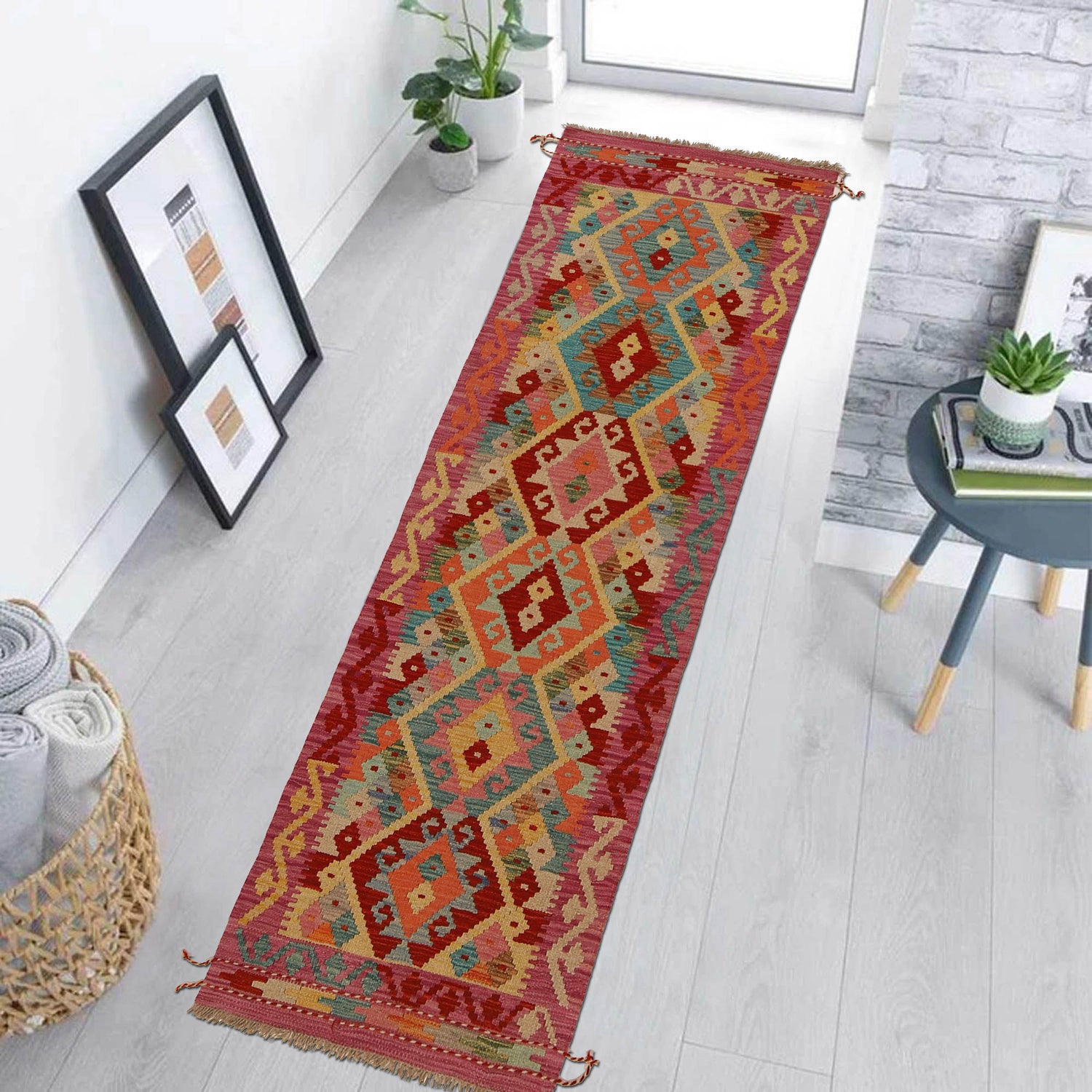 Vegetable Kilim Runner 2' 2" x 6' 6" (ft)- No. G31344