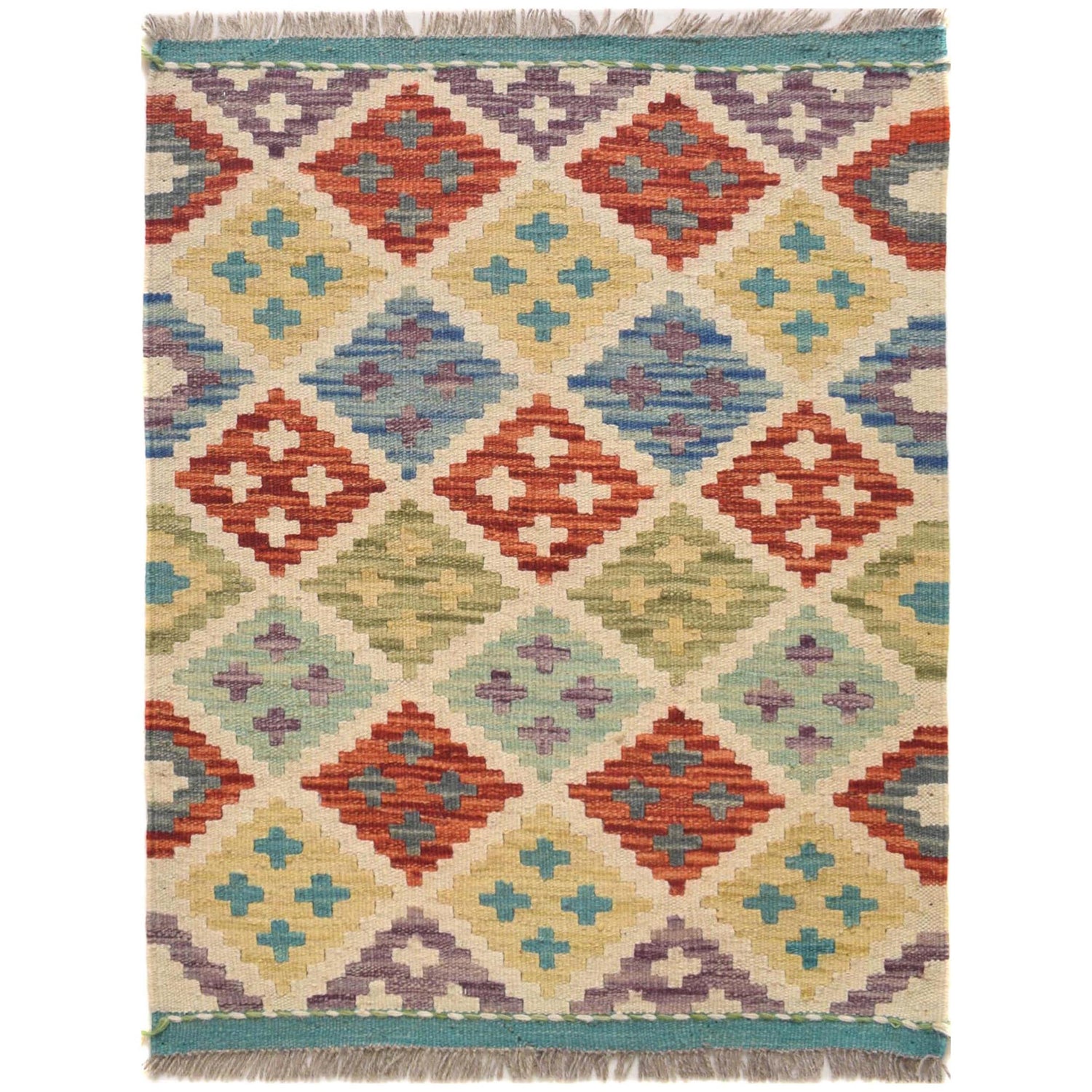 Handmade Vegetable Kilim 2' 1" x 2' 7" (ft) - No. G31387