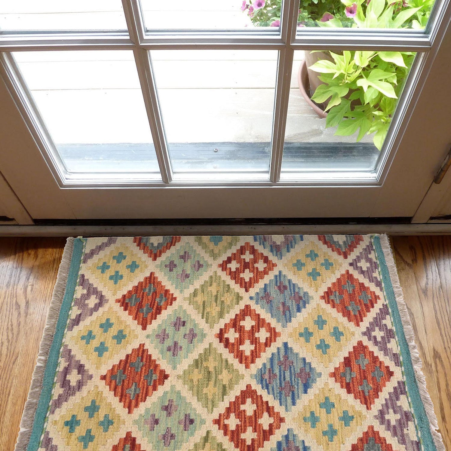 Handmade Vegetable Kilim 2' 1" x 2' 7" (ft) - No. G31387