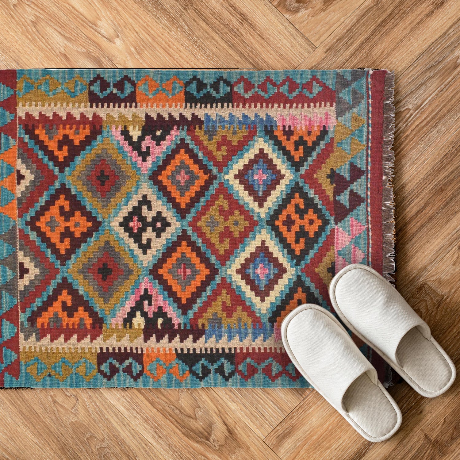 Handmade Vegetable Kelim 2' 2" x 2' 11" (ft) - No. G31399