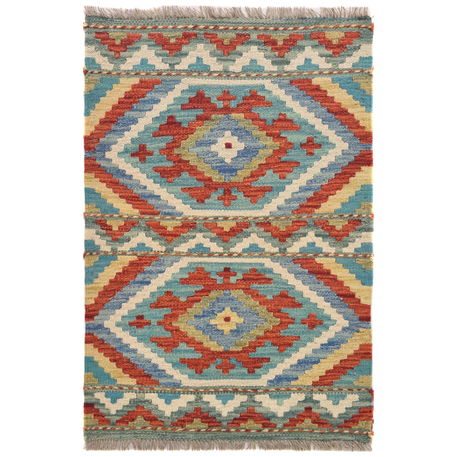 Handmade Vegetable Kilim 2' 0" x 2' 11" (ft) - No. G31412