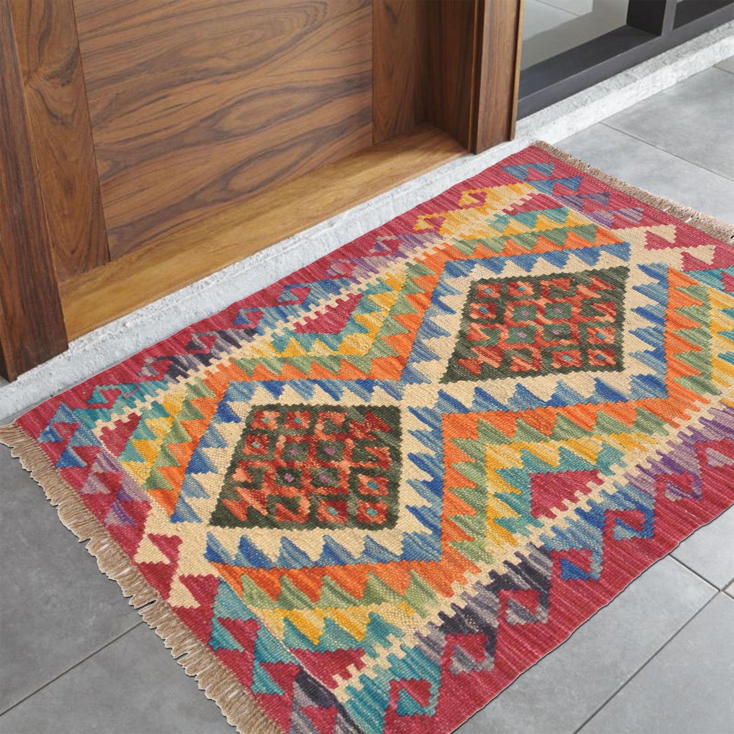 Handmade Vegetable Kilim 2' 0" x 2' 9" (ft) - No. G31459