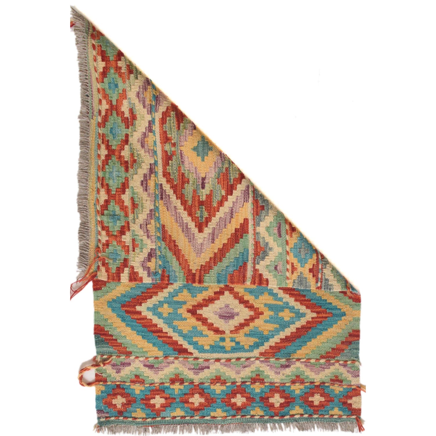 Handmade Vegetable Kelim 1' 10" x 2' 11" (ft) - No. G31496