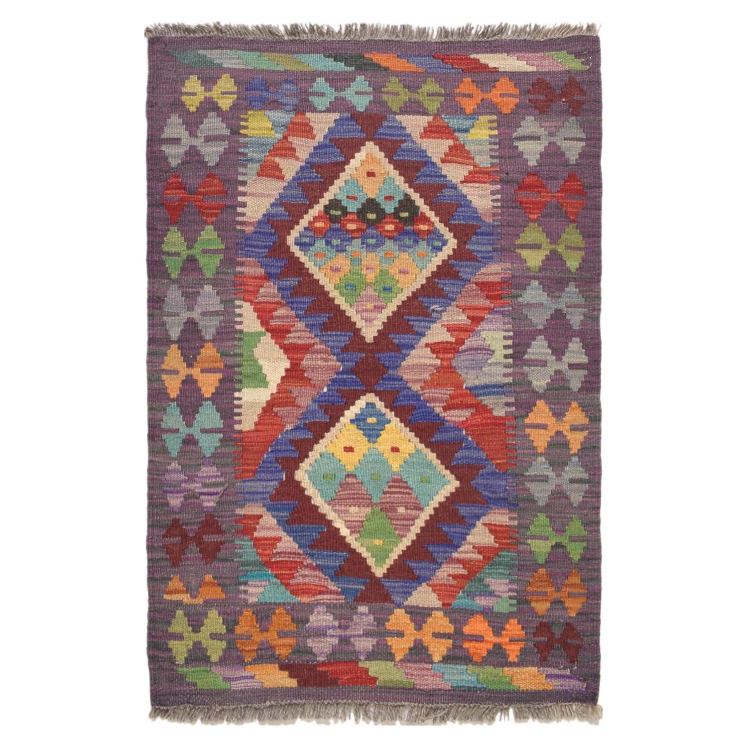 Handmade Vegetable Kilim 2' 1" x 2' 11" (ft) - No. G31507