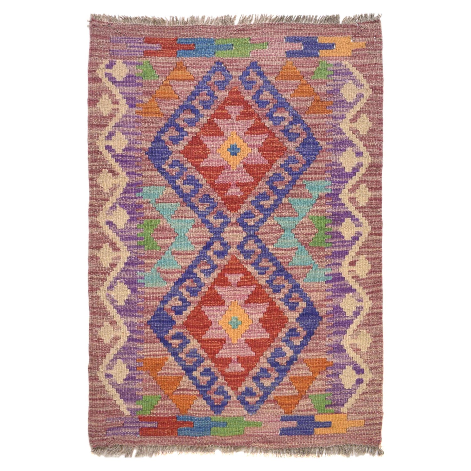 Handmade Vegetable Kilim 2' 0" x 2' 11" (ft) - No. G31508