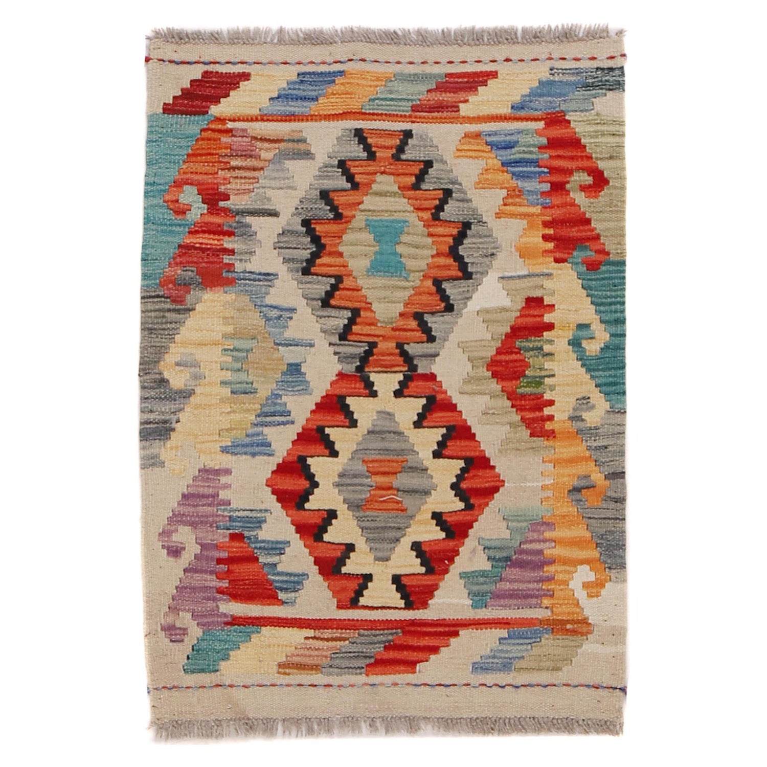 Handmade Vegetable Kilim 2' 0" x 2' 10" (ft) - No. G31543