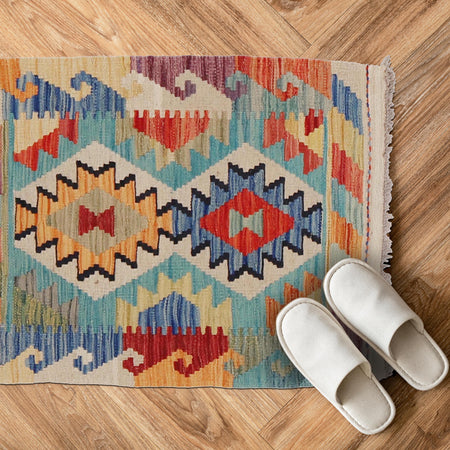 Handmade Vegetable Kilim 1' 11" x 2' 11" (ft) - No. G31548