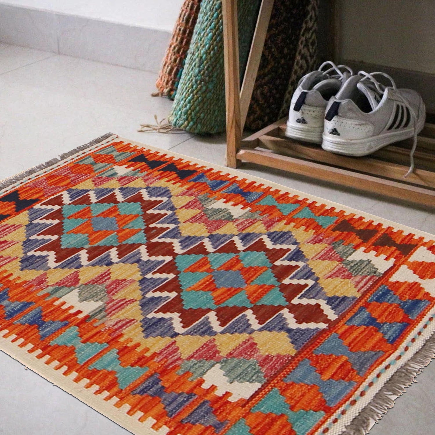 Handmade Vegetable Kilim 2' 1" x 2' 11" (ft) - No. G31558