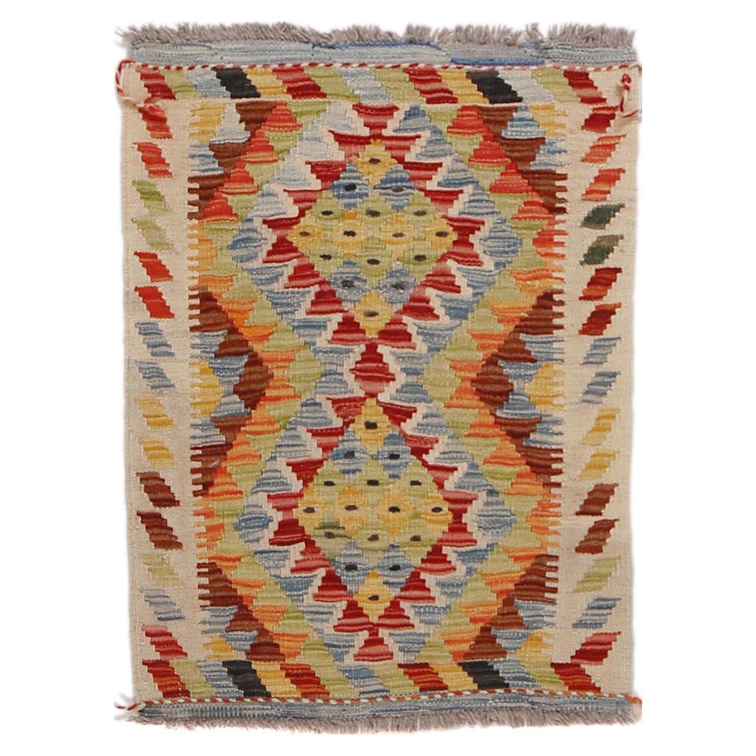 Handmade Vegetable Kilim 1' 11" x 2' 6" (ft) - No. G31638