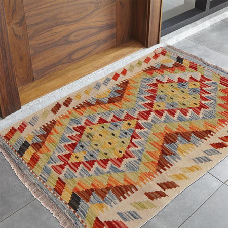 Handmade Vegetable Kilim 1' 11" x 2' 6" (ft) - No. G31638