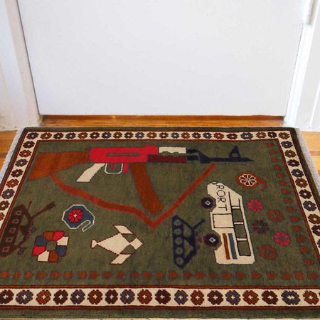 Hand Knotted War Rug 2' 0" x 2' 11" (ft) - No. G31703