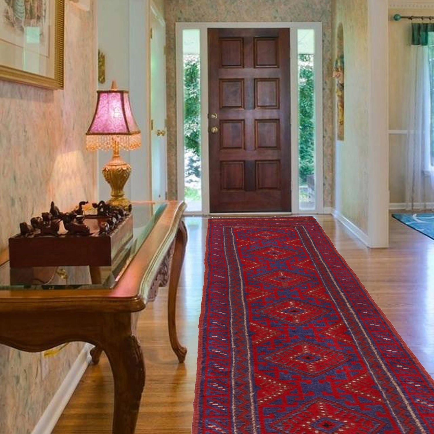 Red Color Mashwani Short Runner 2' 0" x 8' 2" (ft) - No. G31747