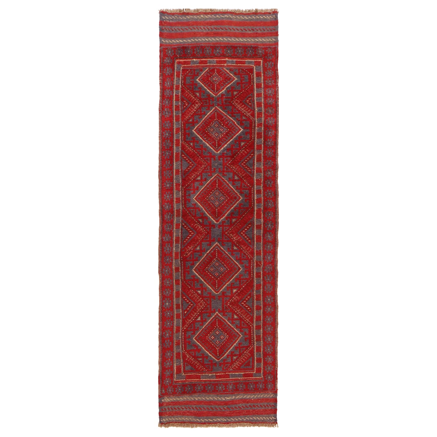 Red Mashwani Short Runner 2' 2" x 8' 1" (ft) - No. G31754