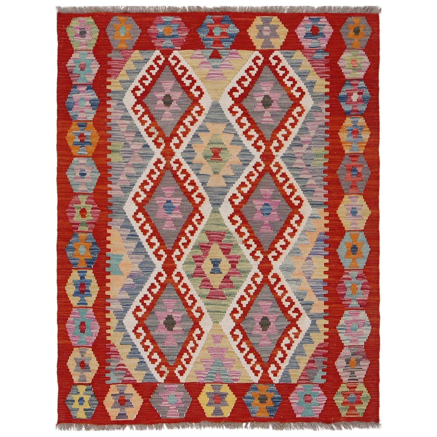 Handmade Vegetable Kelim 3' 6"  x 4' 11" (ft) - No. G31764