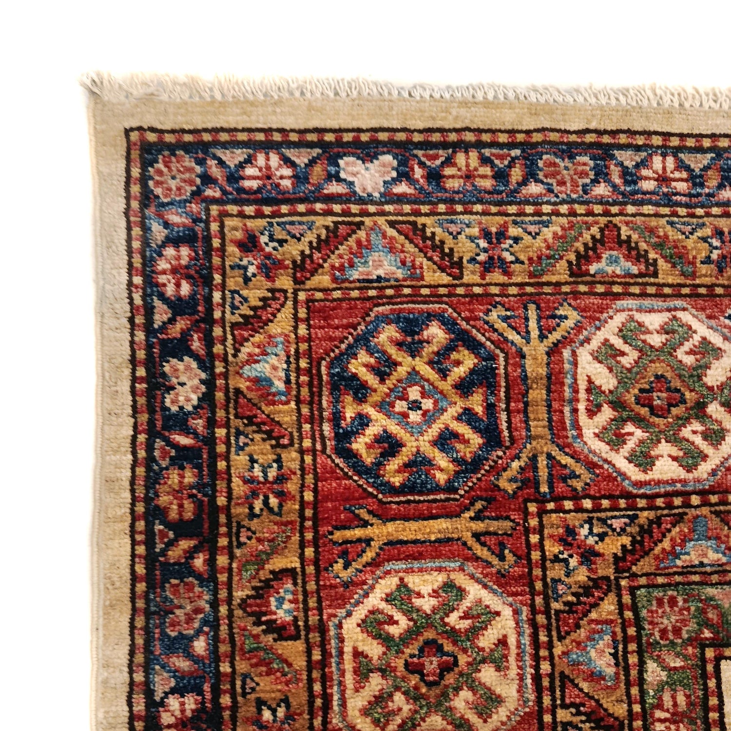 Ivory Color Handmade Kazak Rug 6' 1" x 9' 3" (ft) - No. G31771