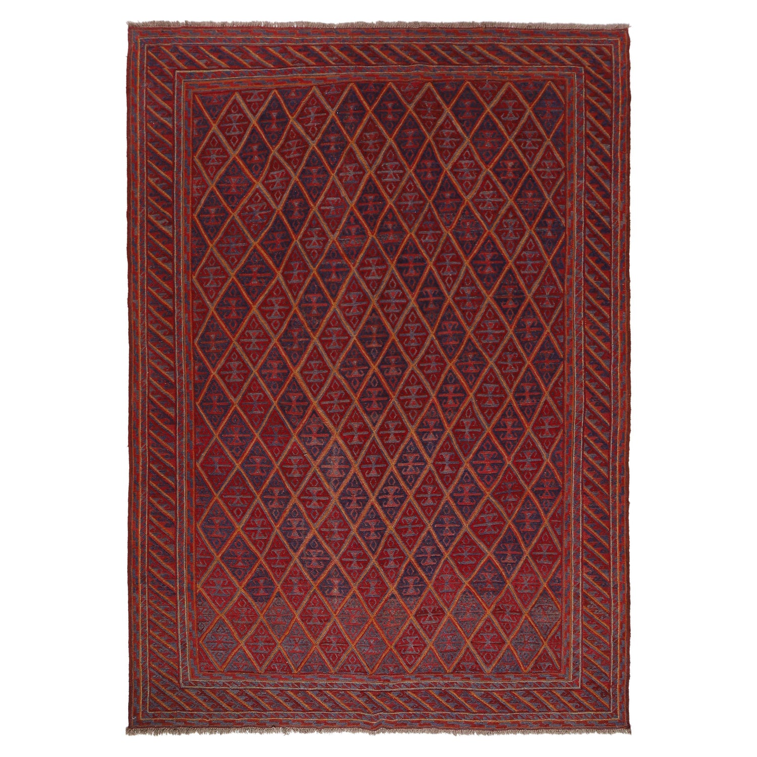 Red Mashwani Rug 6' 10" x 9' 3" (ft) - No. G31793