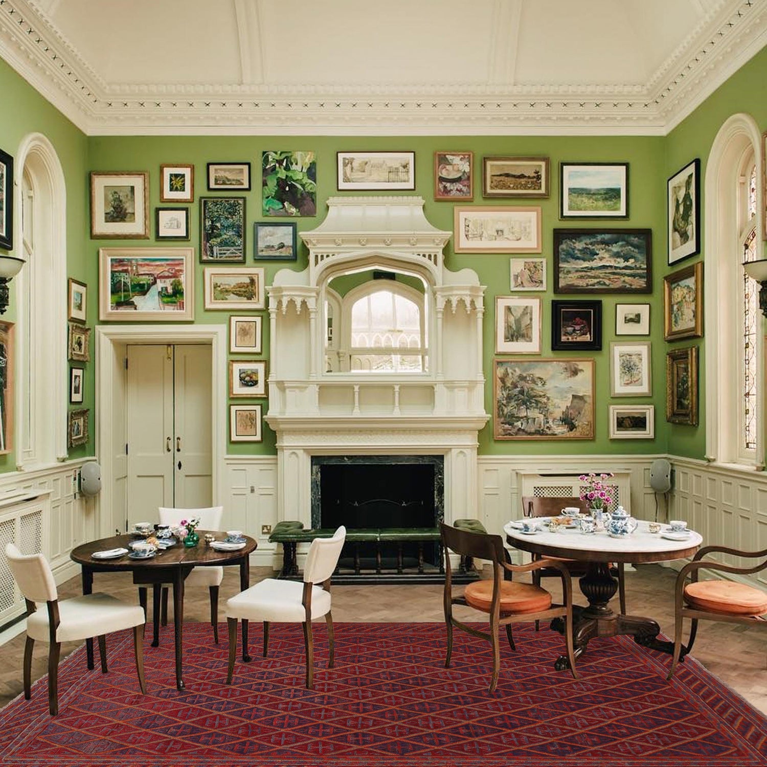 Red Mashwani Rug 6' 10" x 9' 3" (ft) - No. G31793