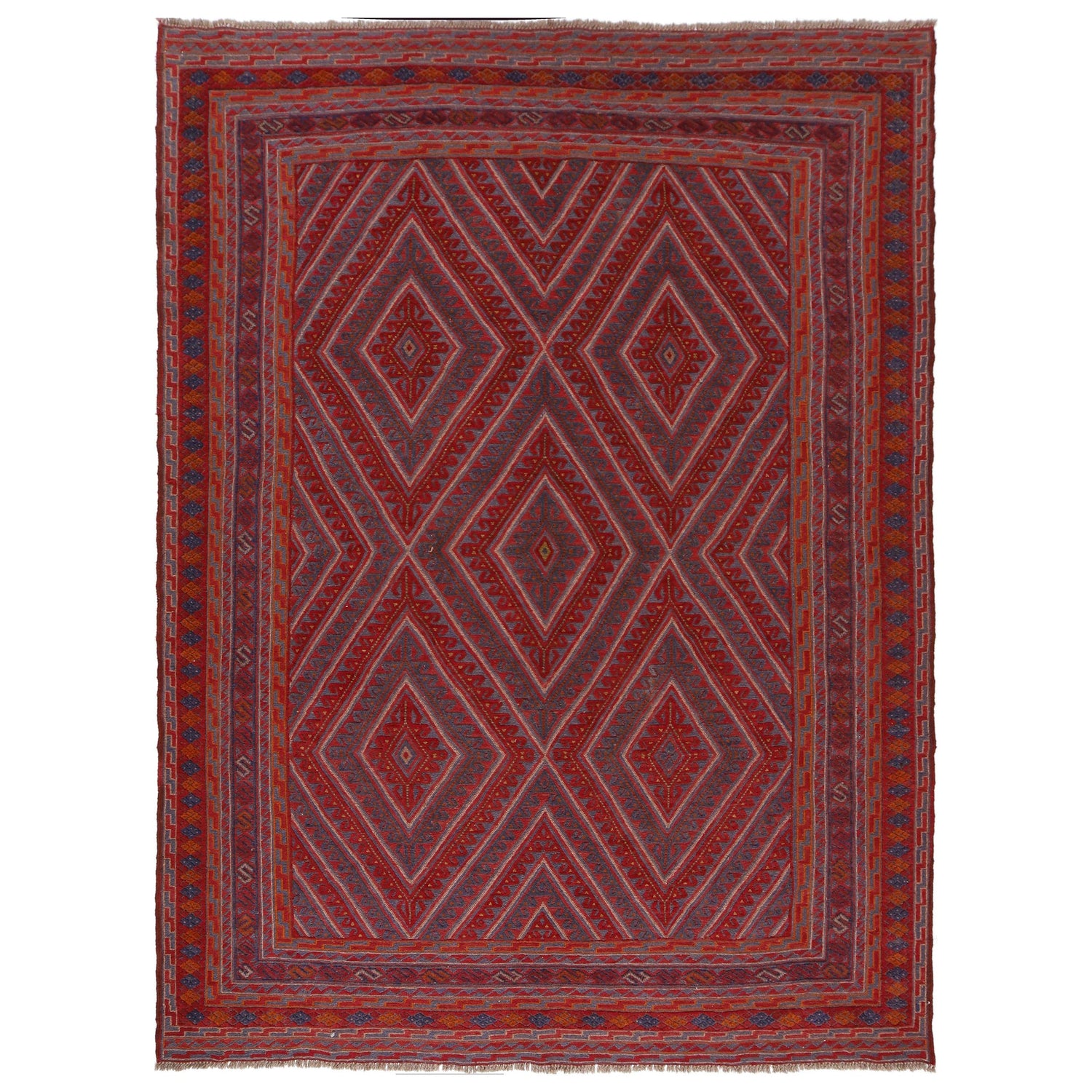 Red Mashwani Rug 6' 6" x 8' 9" (ft) - No. G31794