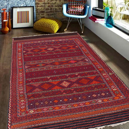 Office and Study Room Kilim 4' 4 x 7' 3 (ft) - No. G32092
