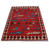 Red Color War Rug 3' 4" x 4' 10" (ft) - No. G32094
