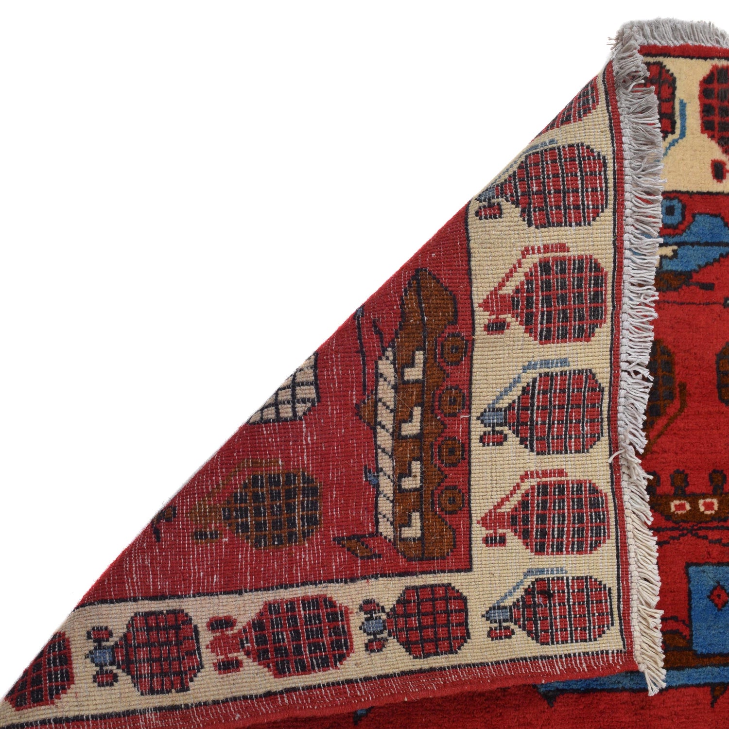 Red Color War Rug 3' 4" x 4' 10" (ft) - No. G32094