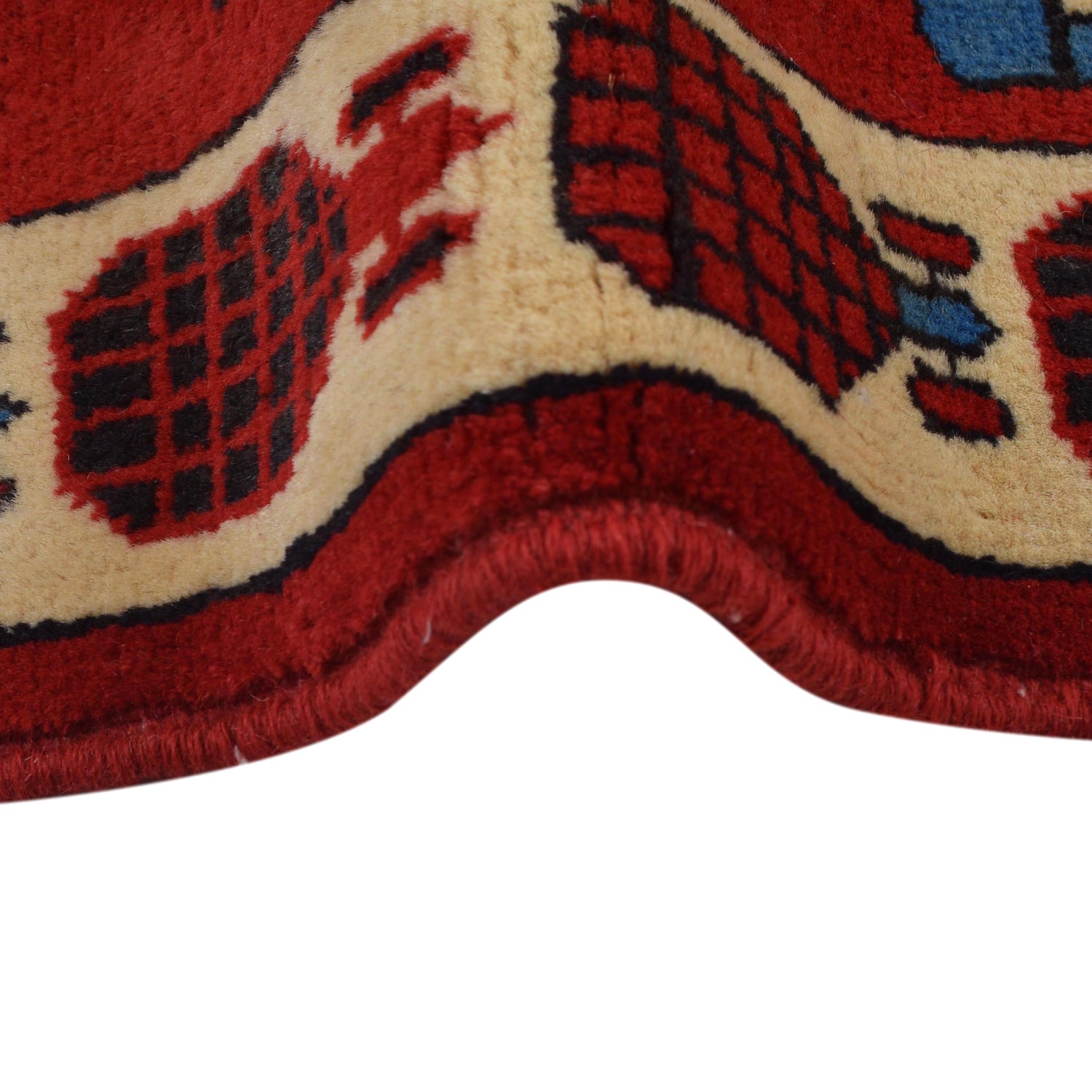 Red Color War Rug 3' 4" x 4' 10" (ft) - No. G32094