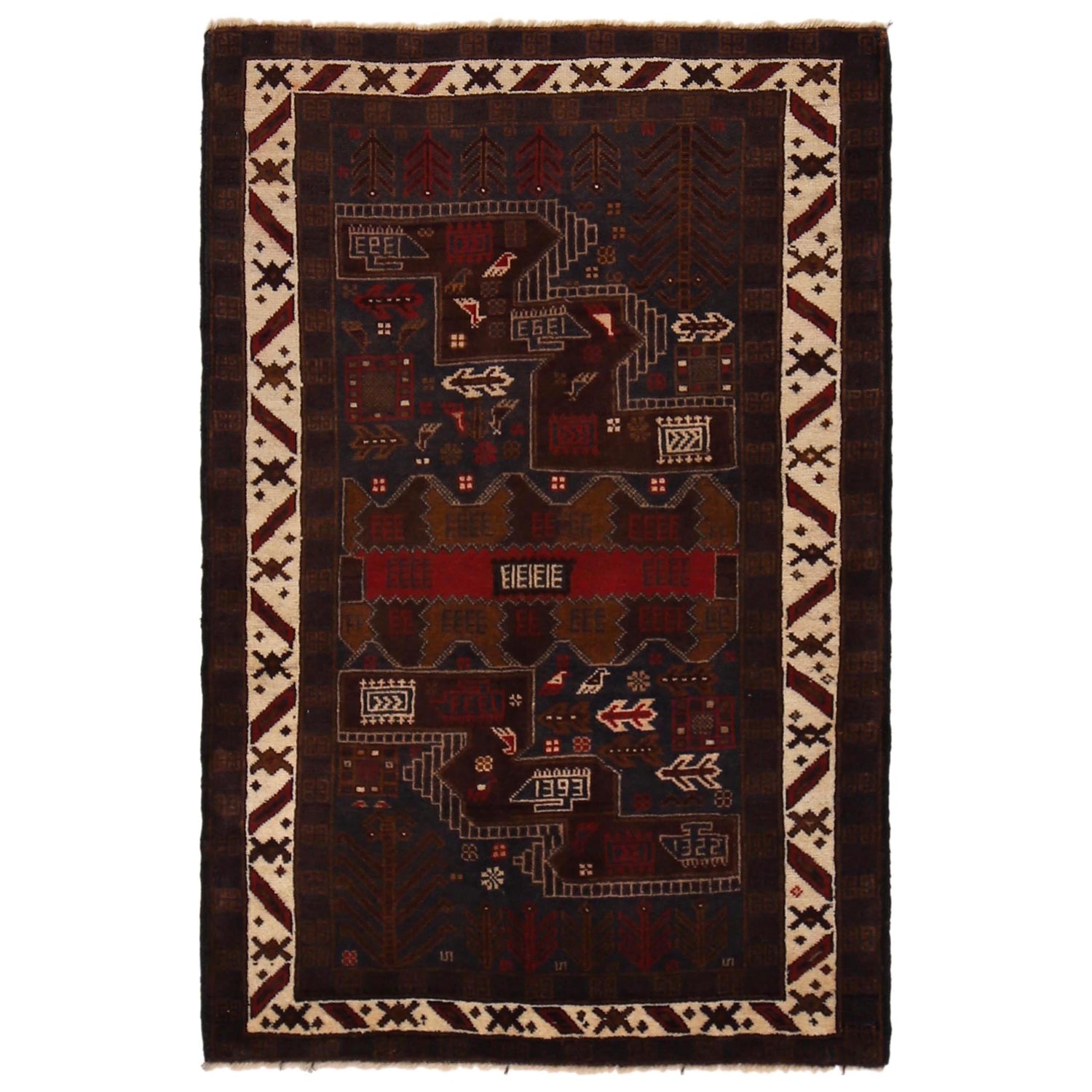 Tribal Baloch Rug 3' 0" x 4' 6" (ft) - G32095
