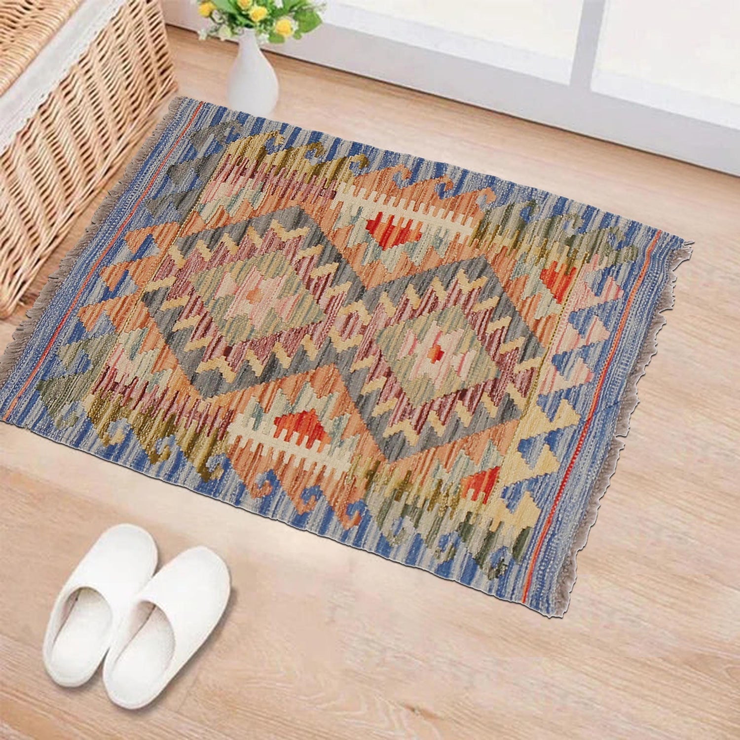 Handmade Vegetable Kilim 2' 1" x 2' 11" (ft) - No. G33003