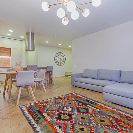 Handmade Vegetable Kelim 3' 5"  x 4' 11" (ft) - No. G33009