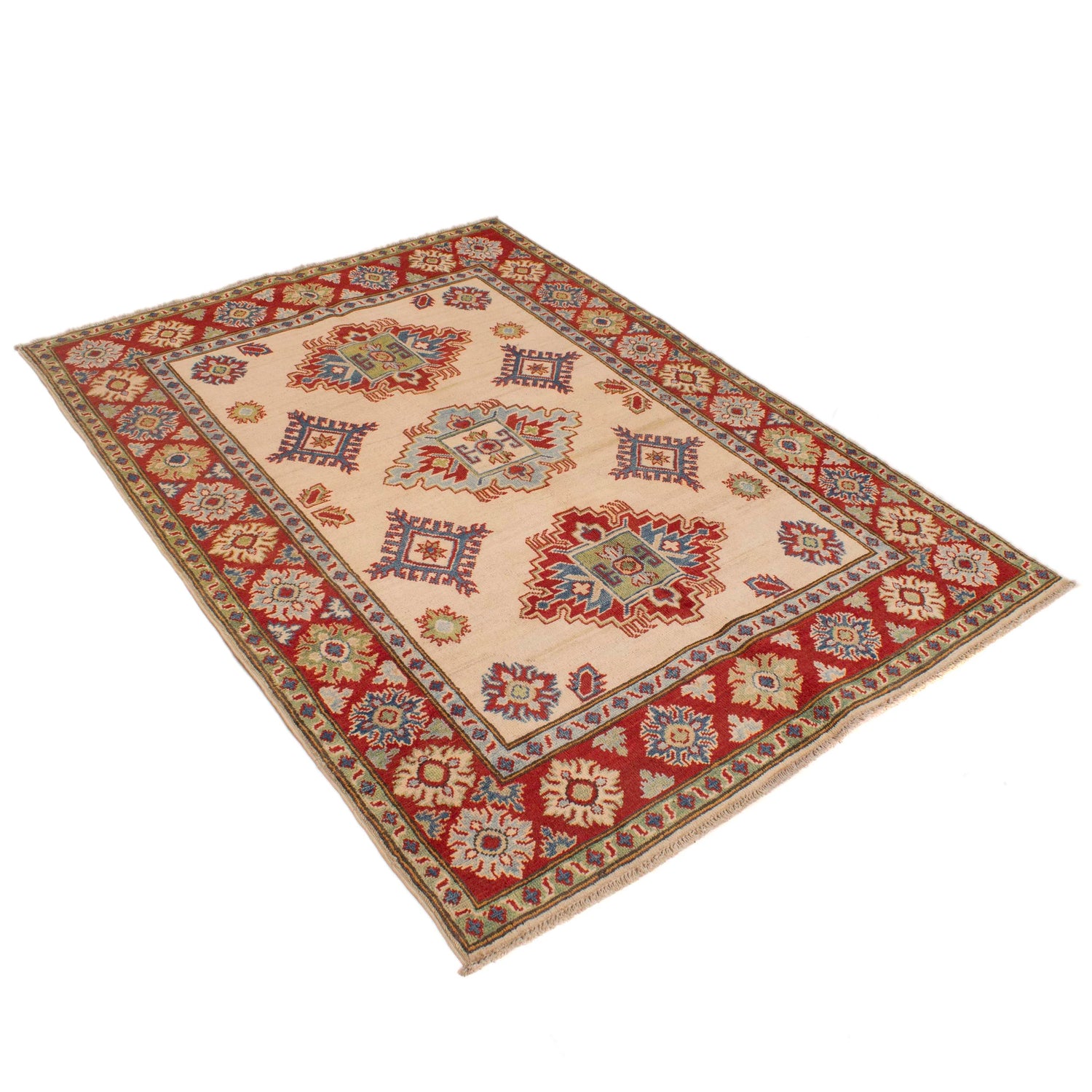 Hand Knotted Kazak Rug 4' 0" x 5' 9" (ft) - No. G33023