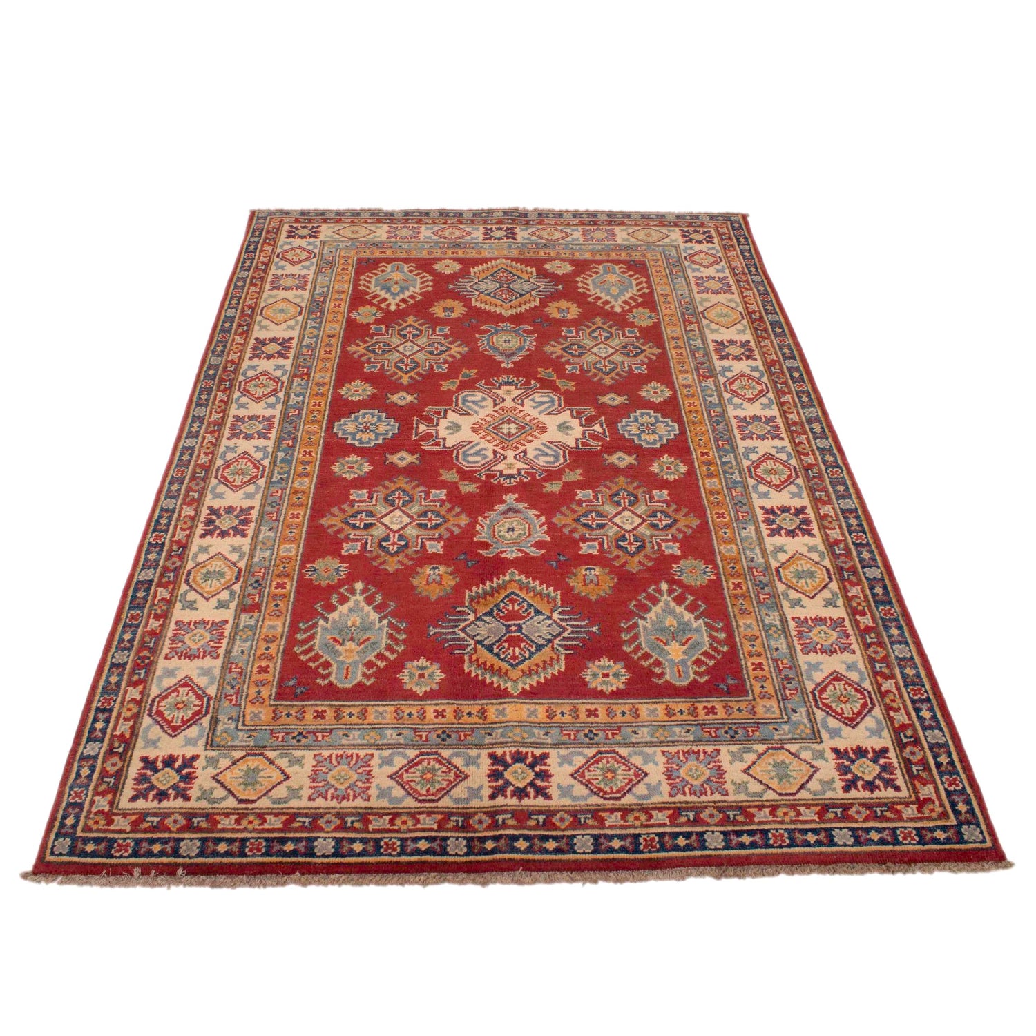 Red Kazak Rug 4' 1" x 5' 11" (ft) - No. G34000