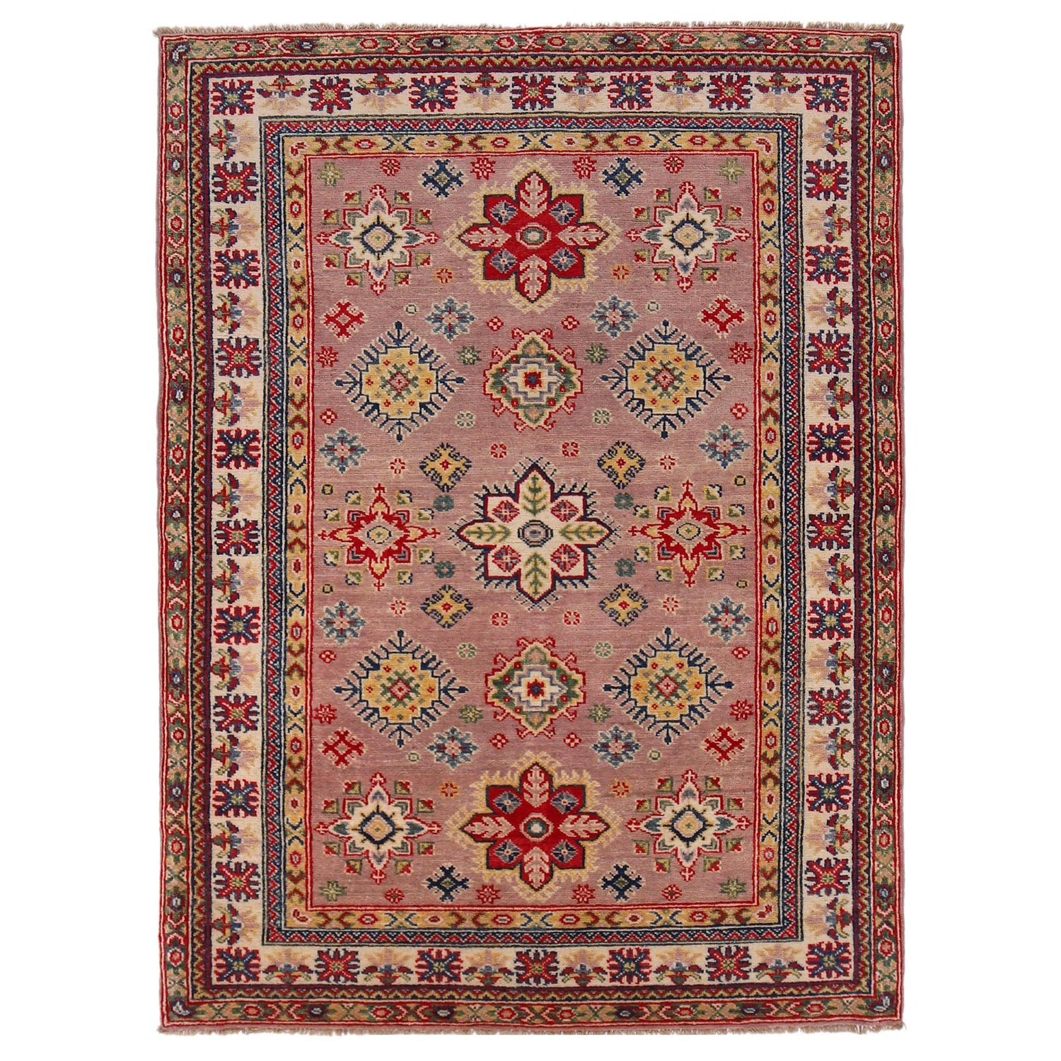 Oriental Kazak Carpet 4' 0" x 5' 11" (ft) - No. G34001