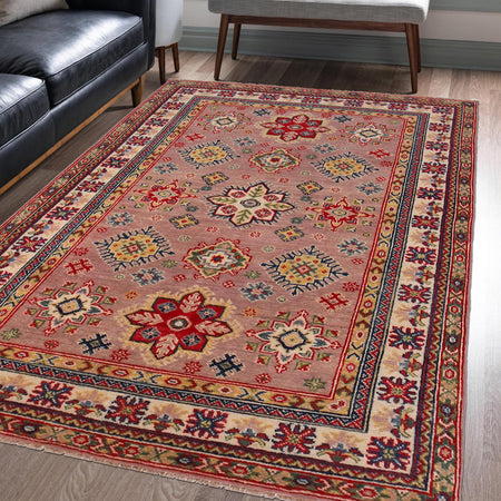 Oriental Kazak Carpet 4' 0" x 5' 11" (ft) - No. G34001