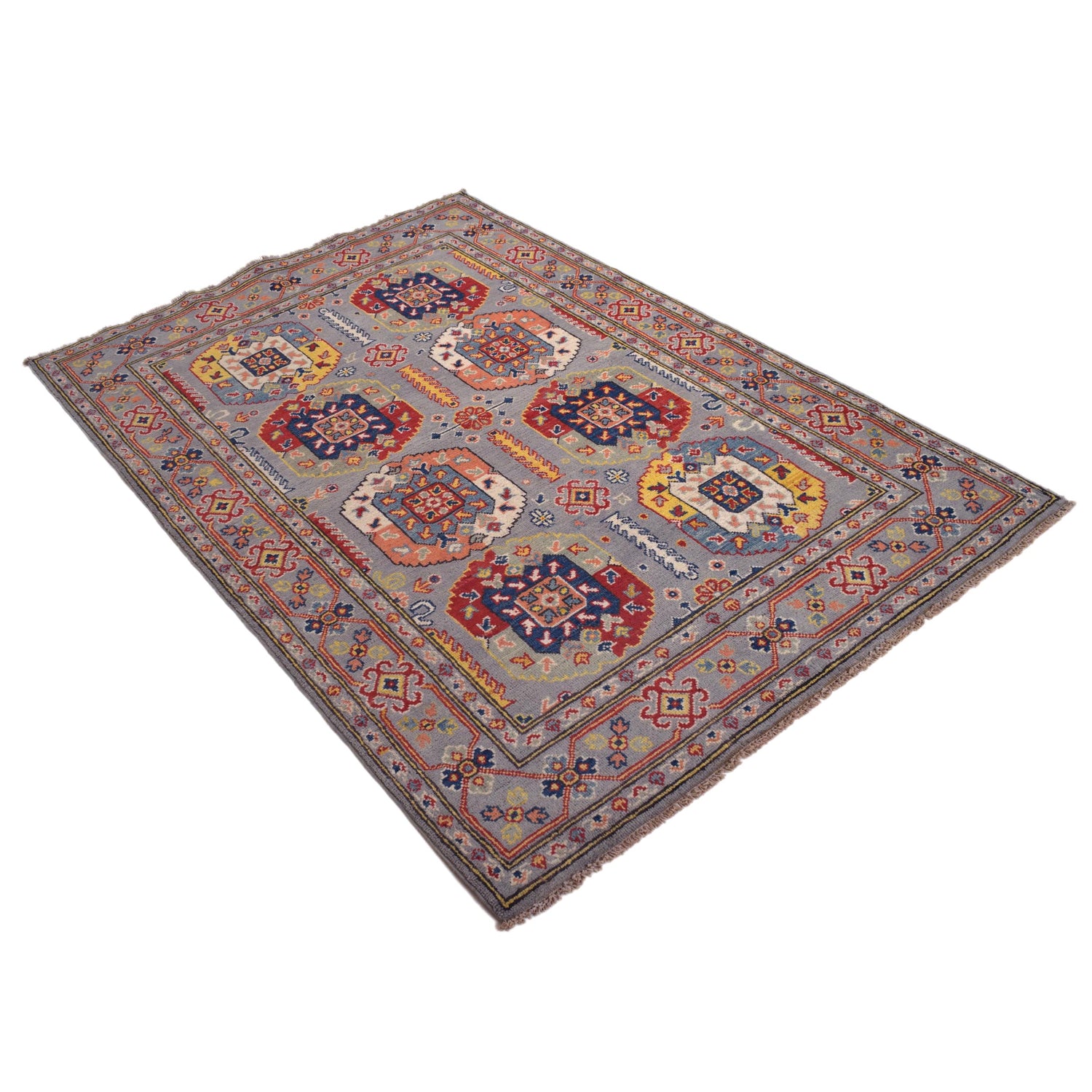 Oriental Kazak Carpet 4' 0" x 5' 11" (ft) - No. G34002