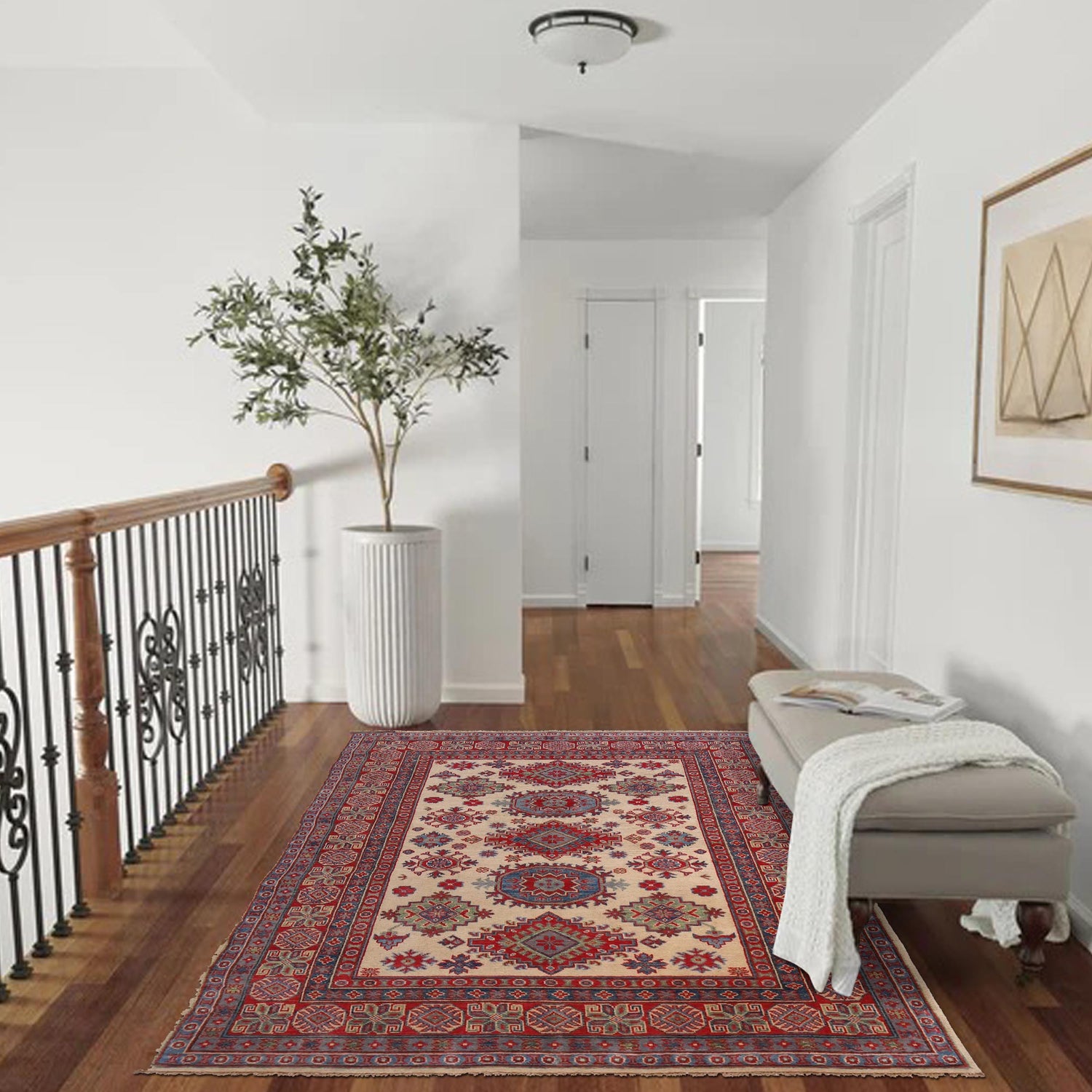 Oriental Kazak Carpet 4' 10" x 6' 5" (ft) - No. G34004