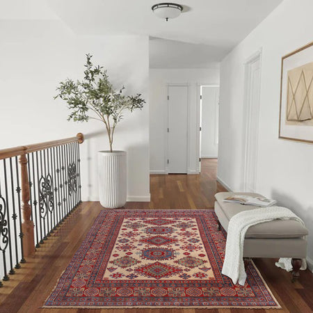 Oriental Kazak Carpet 4' 10" x 6' 5" (ft) - No. G34004