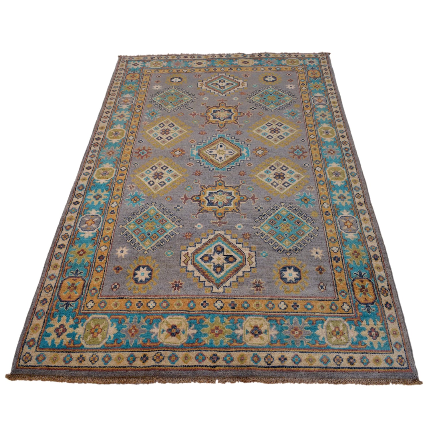 Hand Knotted Kazak Carpet 3' 10" x 6' 4" (ft) - No. G34008