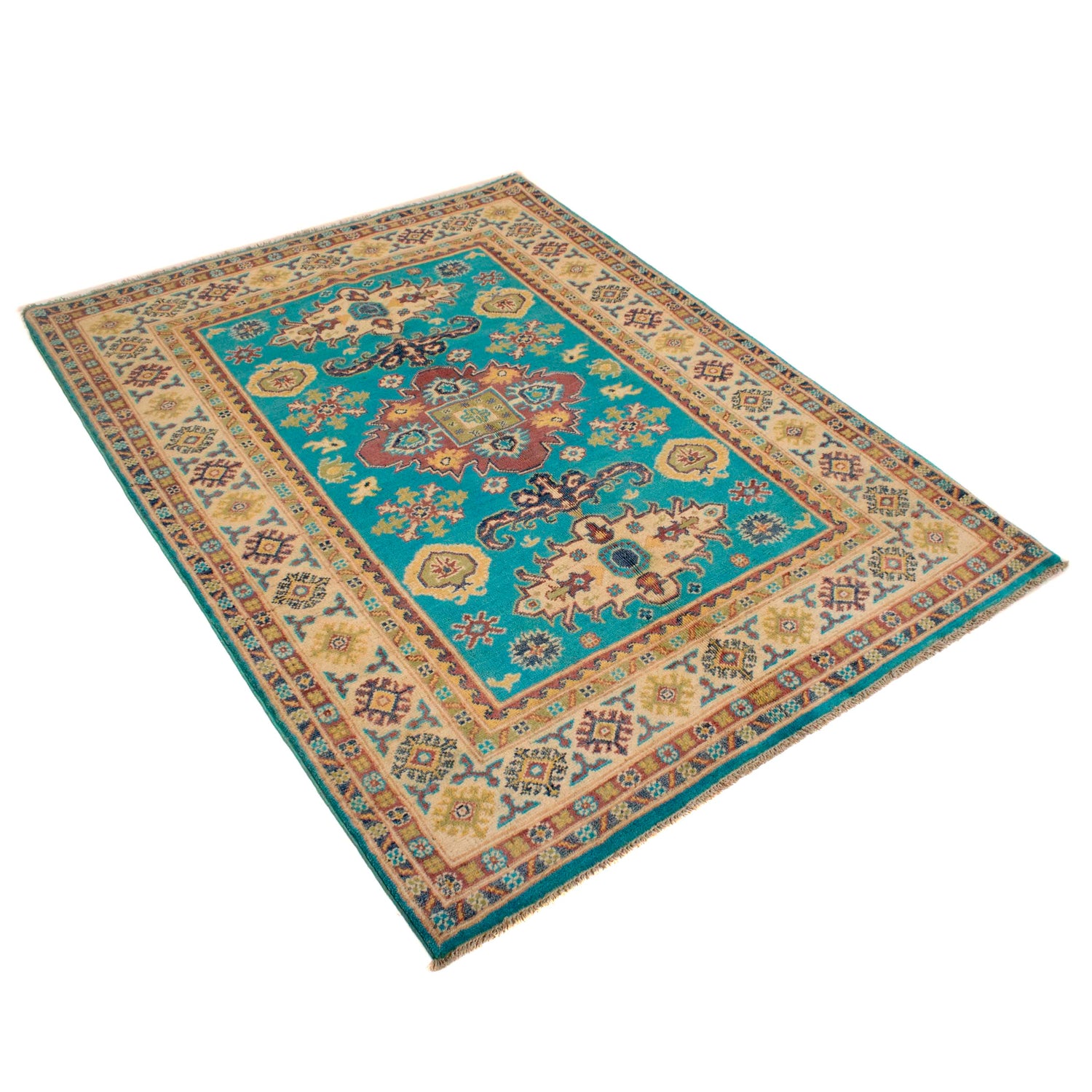 Blue Kazak Rug 4' 0" x 5' 5" (ft) - No. G34022