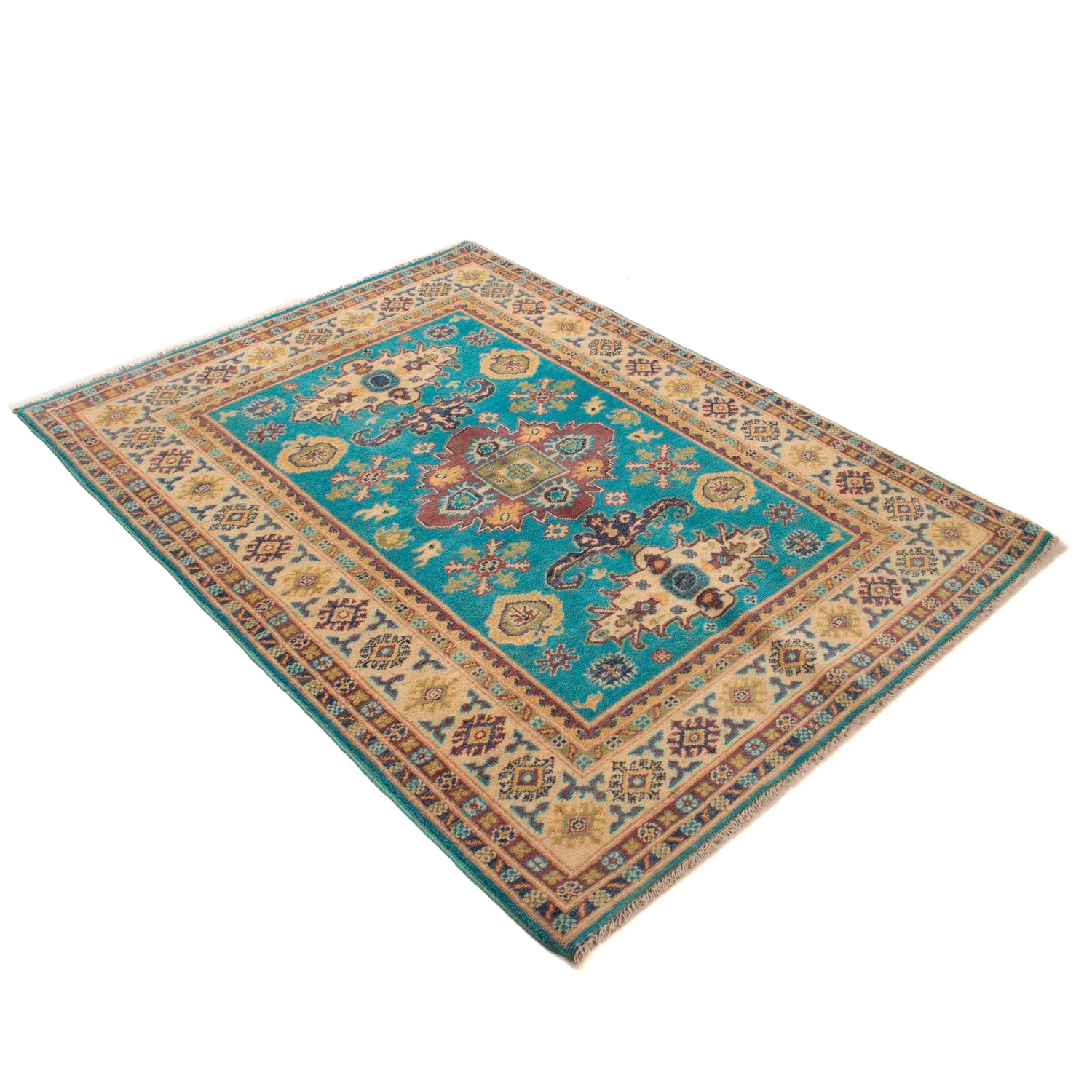 Blue Kazak Rug 4' 0" x 5' 5" (ft) - No. G34022