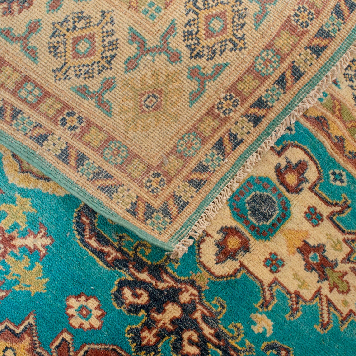 Blue Kazak Rug 4' 0" x 5' 5" (ft) - No. G34022