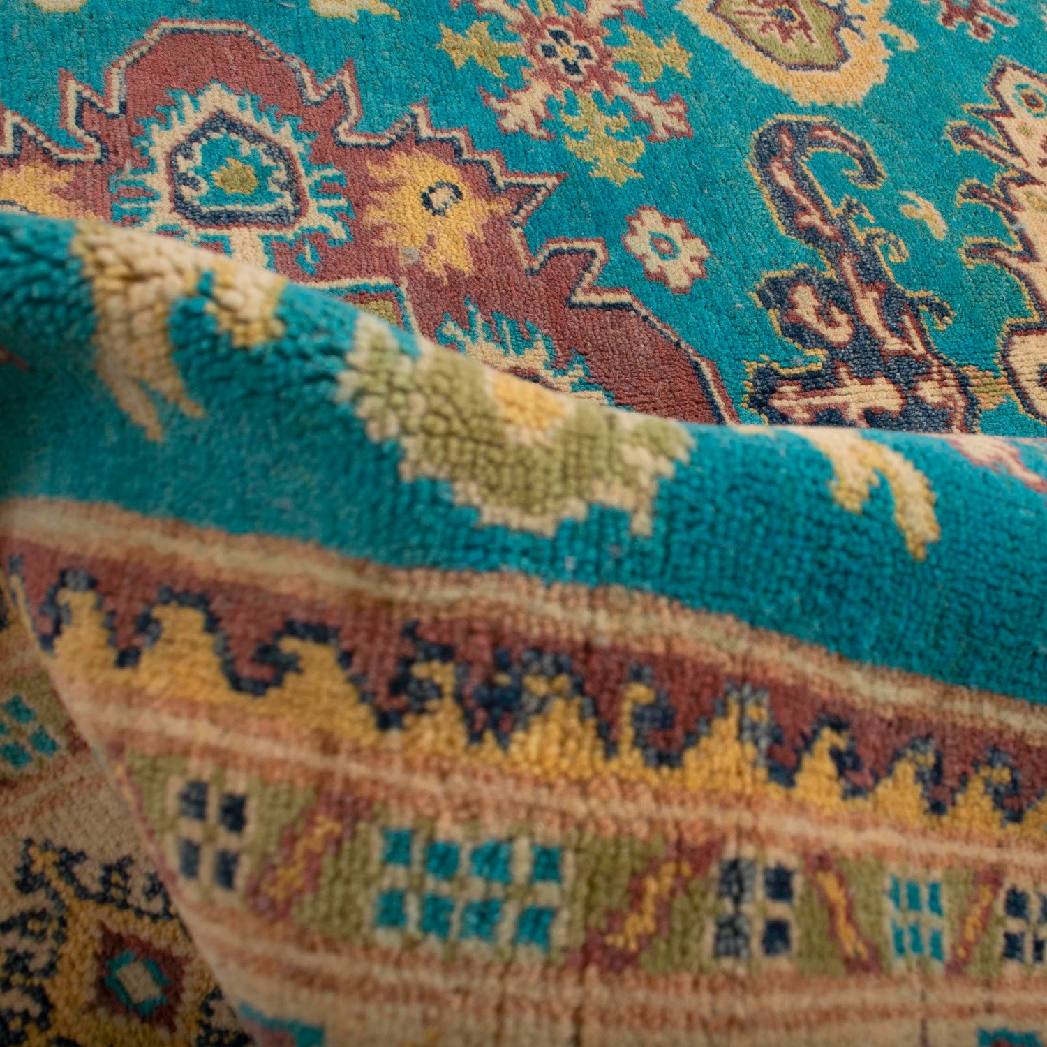 Blue Kazak Rug 4' 0" x 5' 5" (ft) - No. G34022